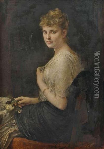 Portrait Der Eugenie Schauffelen Oil Painting - Friedrich August von Kaulbach