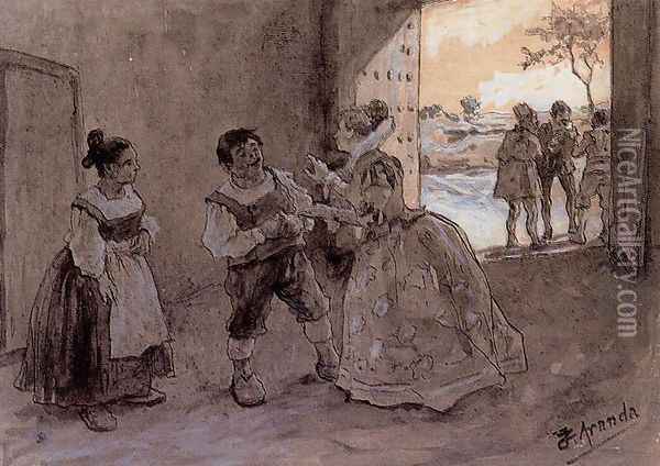 El Quijote Oil Painting - Jose Jimenez y Aranda