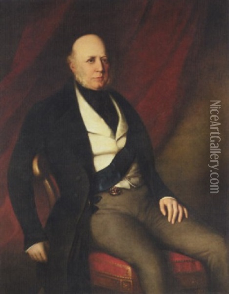 Portrait Of His Royal Highness, Adolphus Frederick, Duke Of Cambridge Oil Painting - Samuel Hawksett