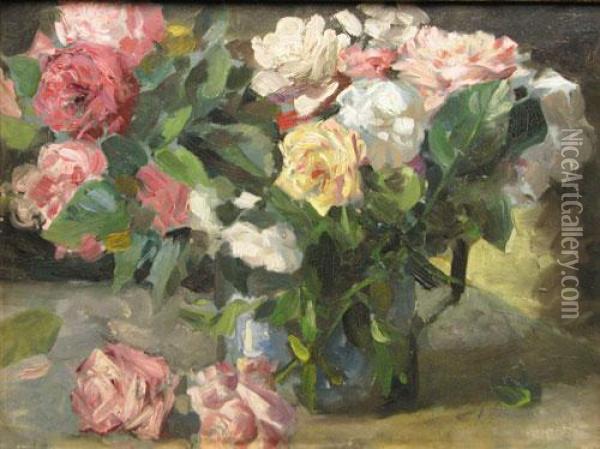 Cana Cu Trandafiri Oil Painting - Nicolas Vermont