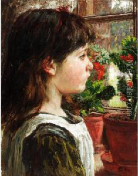 At The Window Oil Painting - James Charles