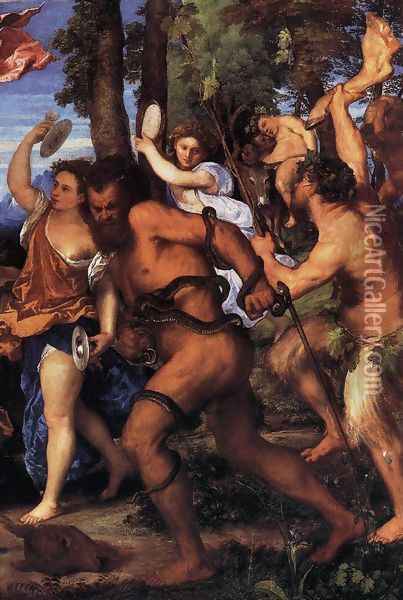 Bacchus and Ariadne (detail 2) Oil Painting - Tiziano Vecellio (Titian)