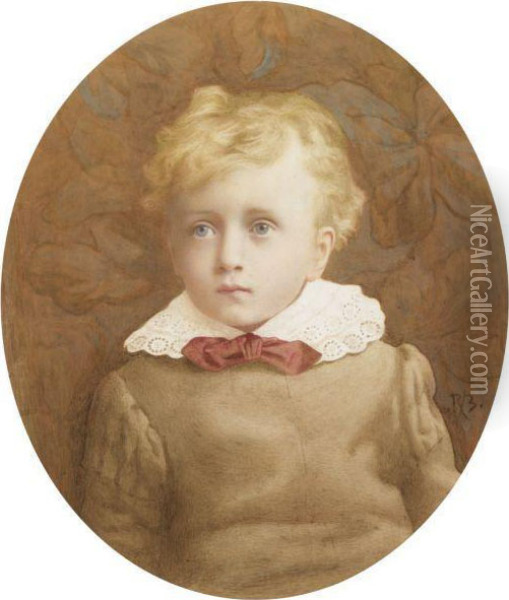 Portrait Of A Boy Oil Painting - Reginald Barber