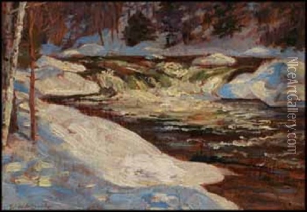 Melting Snow Oil Painting - William Walker Alexander