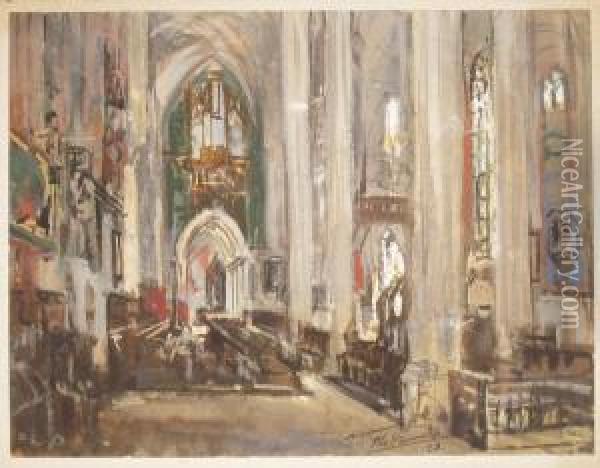 Kircheninterieur Oil Painting - Otto Hammel