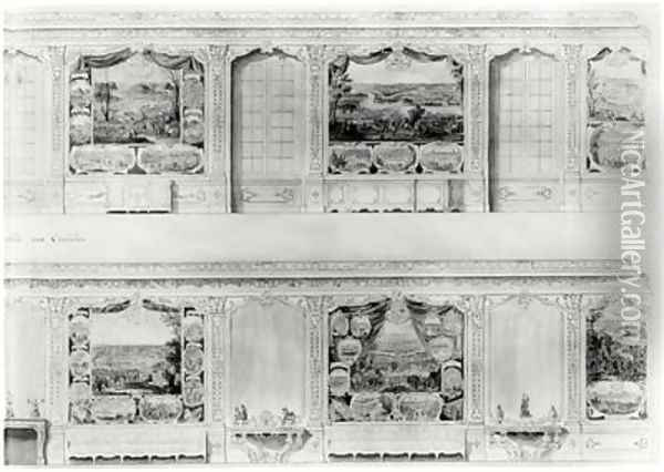 Plan and Elevation of the Galerie du Petit Chateau de Chantilly Oil Painting - Chambe