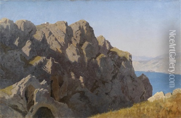 Rocks Of Capri Oil Painting - William Stanley Haseltine