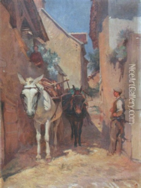 La Halte De L'anier Oil Painting - Emile Charles Dameron