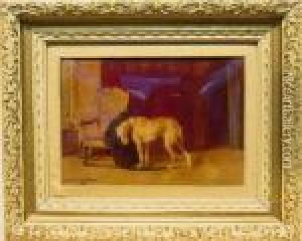 Deerhound Mourning Master Oil Painting - Briton Riviere