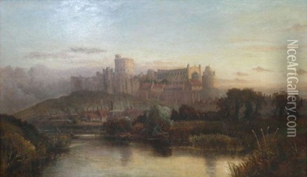 Windsor Castle Oil Painting - John C. Syer