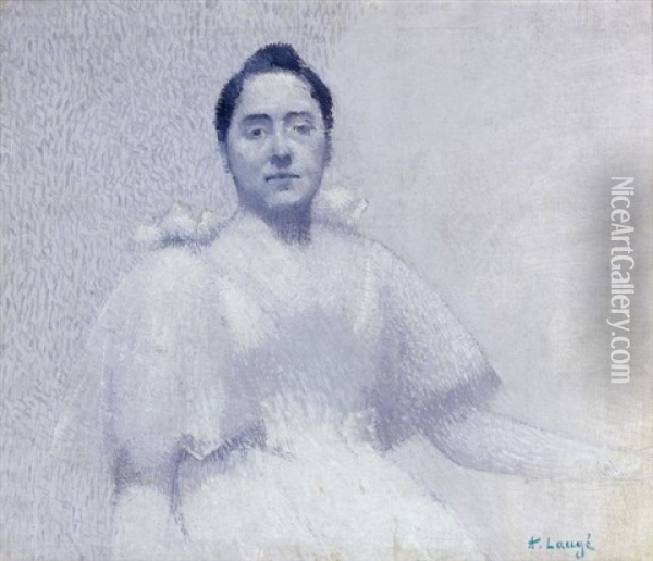 Portrait De Femme (mauve) Oil Painting - Achille Lauge