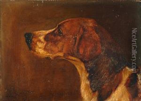 Guardsman - A Foxhound Oil Painting - Wright Barker
