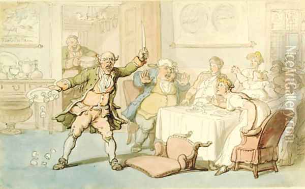 The Butler's Revenge Oil Painting - Thomas Rowlandson