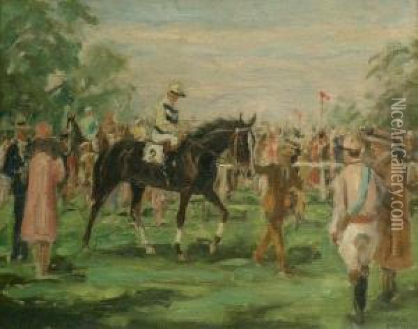 At The Races Oil Painting - Franz Hienl-Merre