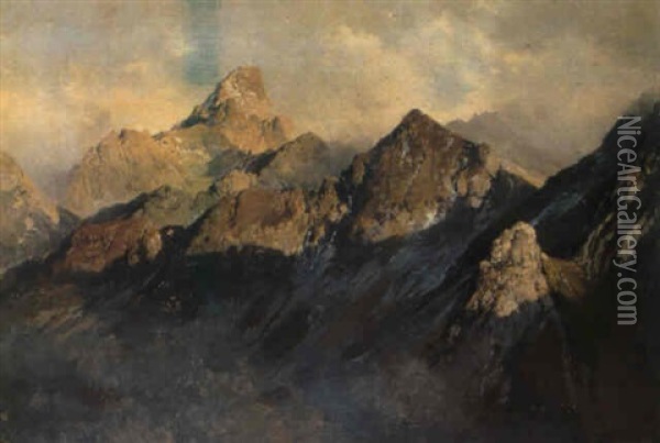 Hochvogel, Oberstaufen Oil Painting - Edward Theodore Compton