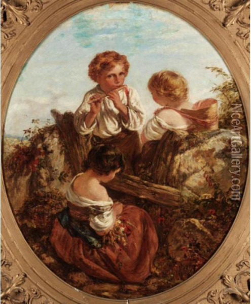 The Flute Player Oil Painting - William Underhill