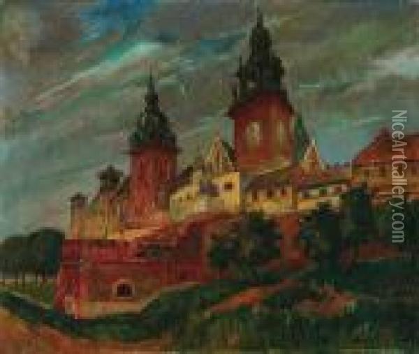 Widok Wawelu, Po 1924 Oil Painting - Jan Rubczak
