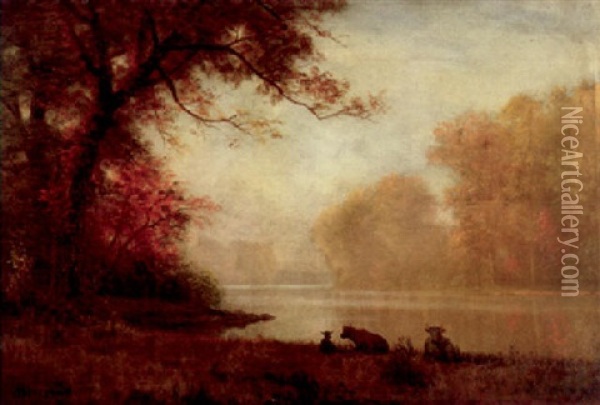 Passaic River Oil Painting - Albert Bierstadt