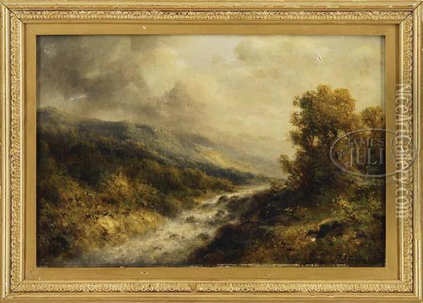 River Cascades Oil Painting - Thomas Bartholomew Griffin