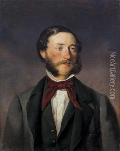 Portrat Eines Herrn Oil Painting - Ernst Lafite
