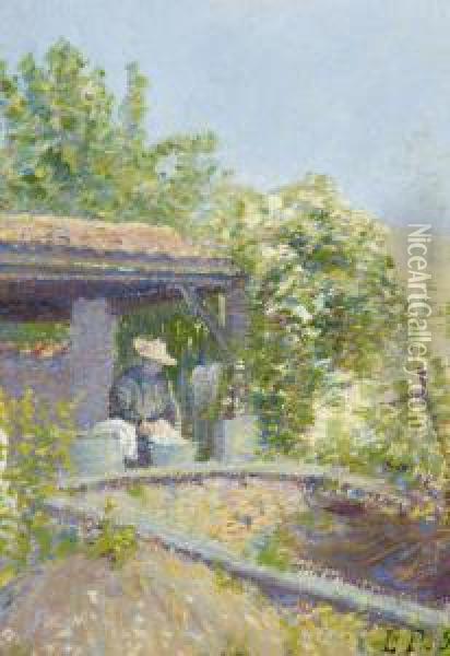 Femme Au Jardin Oil Painting - Leon Pourtau