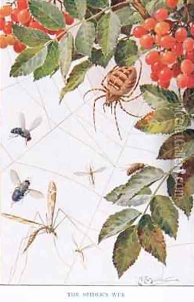 The Spiders Webb illustration from Country Ways and Country Days Oil Painting - Louis Fairfax Muckley