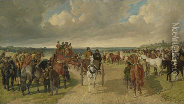 The Barnet Horse Fair Oil Painting - Benjamin Herring, Jnr.