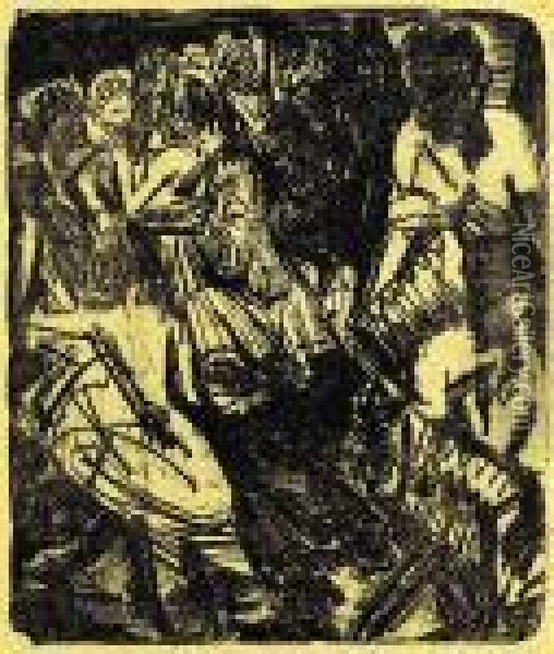 Alptanz Mit Zwei Handorglern Oil Painting - Ernst Ludwig Kirchner