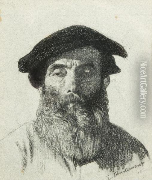Portrait D'homme Au Beret Oil Painting - Eduard Charlemont