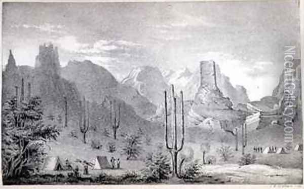 Chain of Natural Spires on the Gila Oil Painting - C.B. Graham