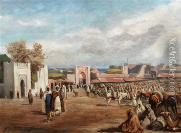 Tanger Oil Painting - Jacques Roger Simon