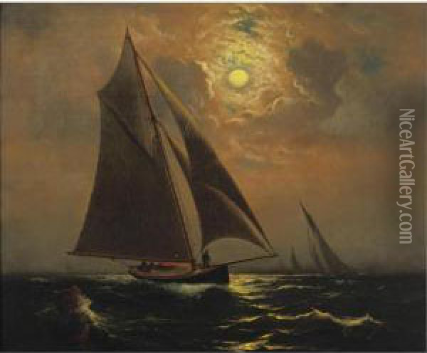 Moonlight Oil Painting - Charles Henry Gifford