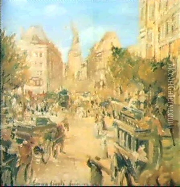 Piazza A Parigi Oil Painting - Emma Ciardi