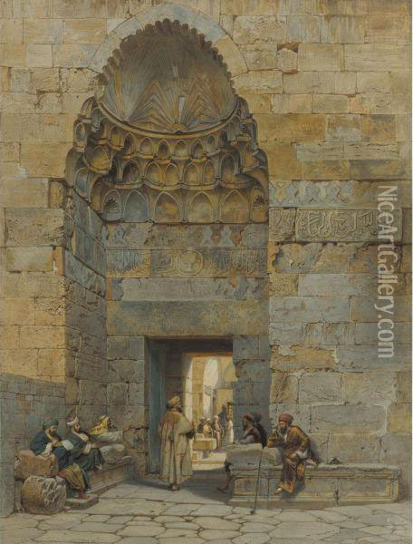 Outside The Walls, Jerusalem Oil Painting - Carl Friedrich H. Werner