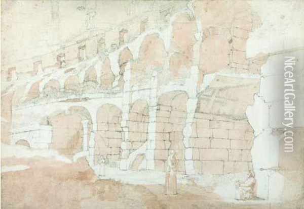 Moines A L'interieur Du Colisee A Rome Oil Painting - Constant Florent F. Bourgeois Du Castelet