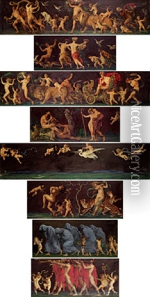 Fries Zur 2. Symphonie Von Franz Schmidt (in 8 Parts, Various Sizes) Oil Painting - Adalbert Franz Seligmann
