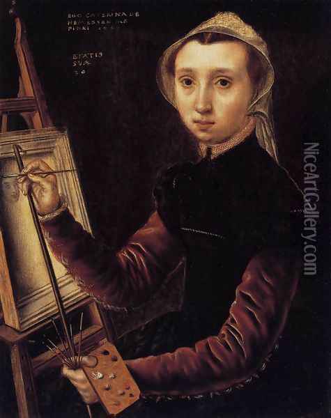 Self-Portrait 1548 Oil Painting - Caterina van Hemessen