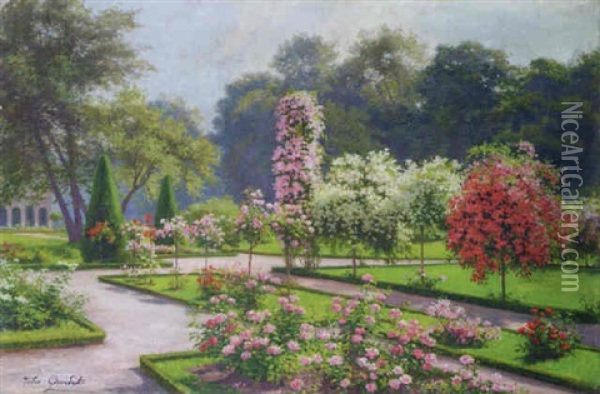 Le Jardin Fleuri Oil Painting - Jules Girardet