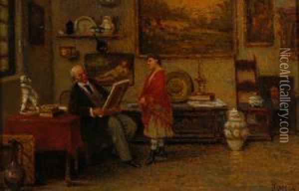 L'antiquario Oil Painting - Luigi Pastega