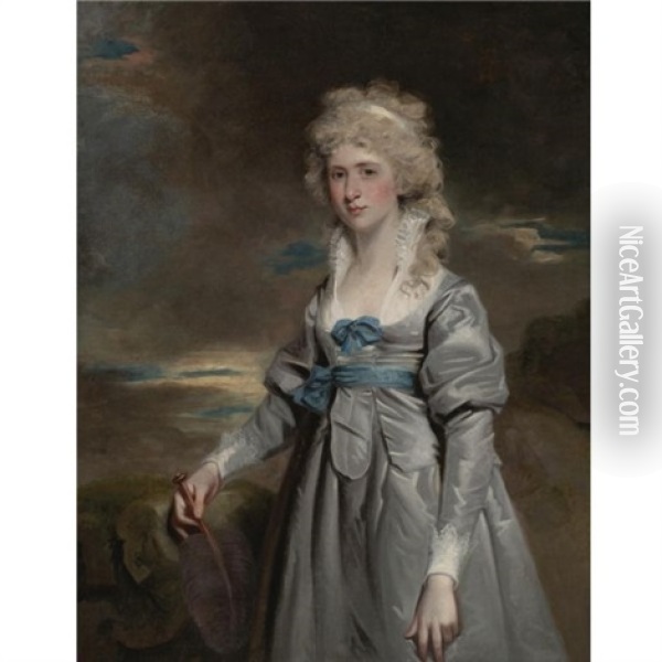Portrait Of Charlotte Walsingham, Lady Fitzgerald Oil Painting - Sir John Hoppner