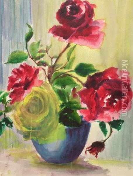 Floral Study Oil Painting - Florine Hyer