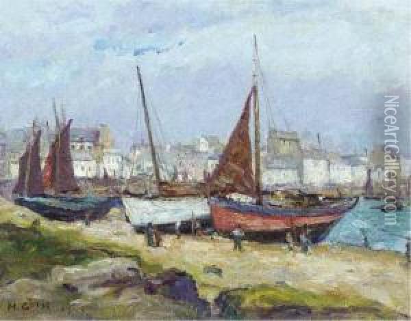 Harbour Of Douarnenez, France Oil Painting - Goth Moricz