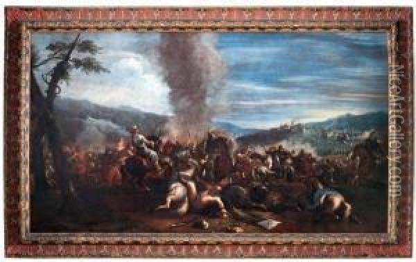 Battaglia Di Cavalleria Cristiana E Cavalleria Turca Oil Painting - Francesco Monti