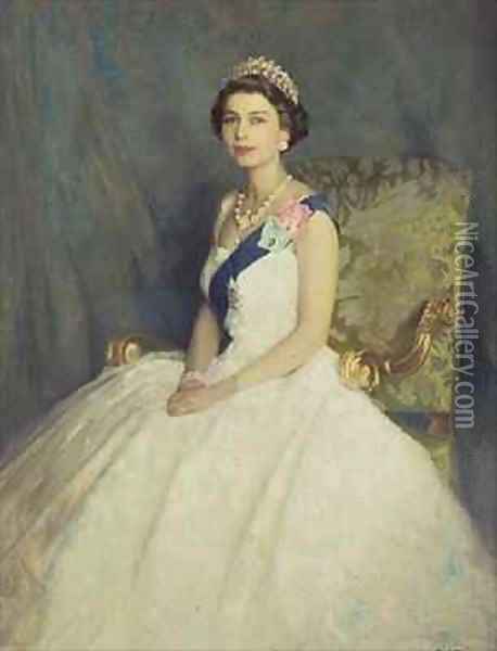 Queen Elizabeth II Oil Painting - Denis Quinton Fildes