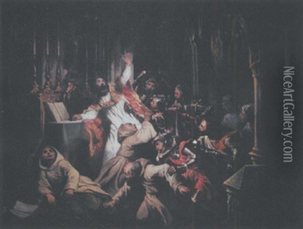L'assassinat De Thomas More Oil Painting - Claudius Jacquand