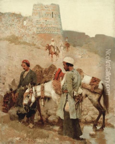 Traveling In Persia Oil Painting - Edwin Lord Weeks