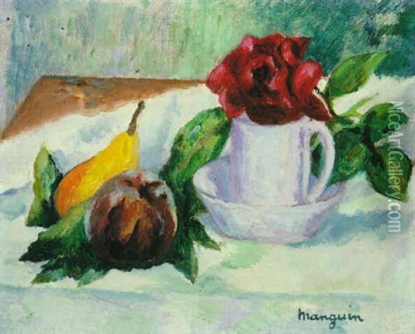 La Tasse A La Rose Oil Painting - Henri Charles Manguin