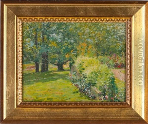 Summer Garden Oil Painting - Louis Charles Vogt