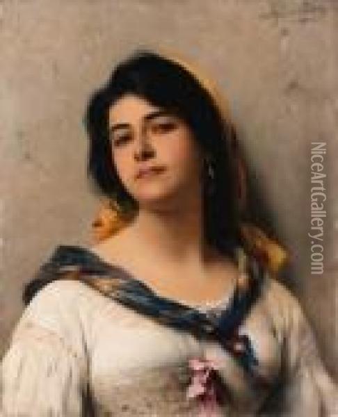 A Young Beauty Oil Painting - Eugene de Blaas