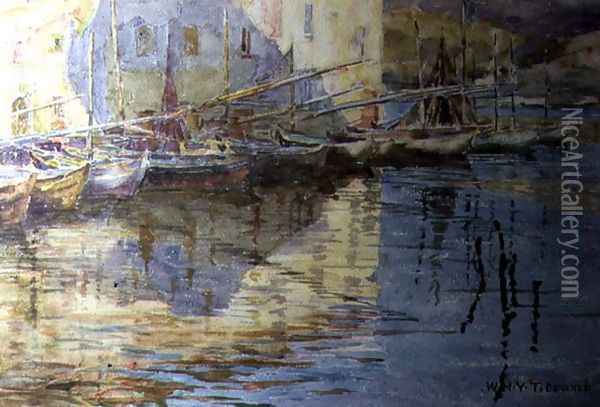 Boats in Venice Oil Painting - William Holt Yates Titcomb